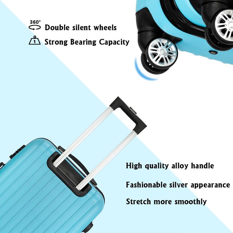 20"24"28" Trolley Case 3-Piece Hardside Lightweight Spinner Luggage Bag Set TSA gallery