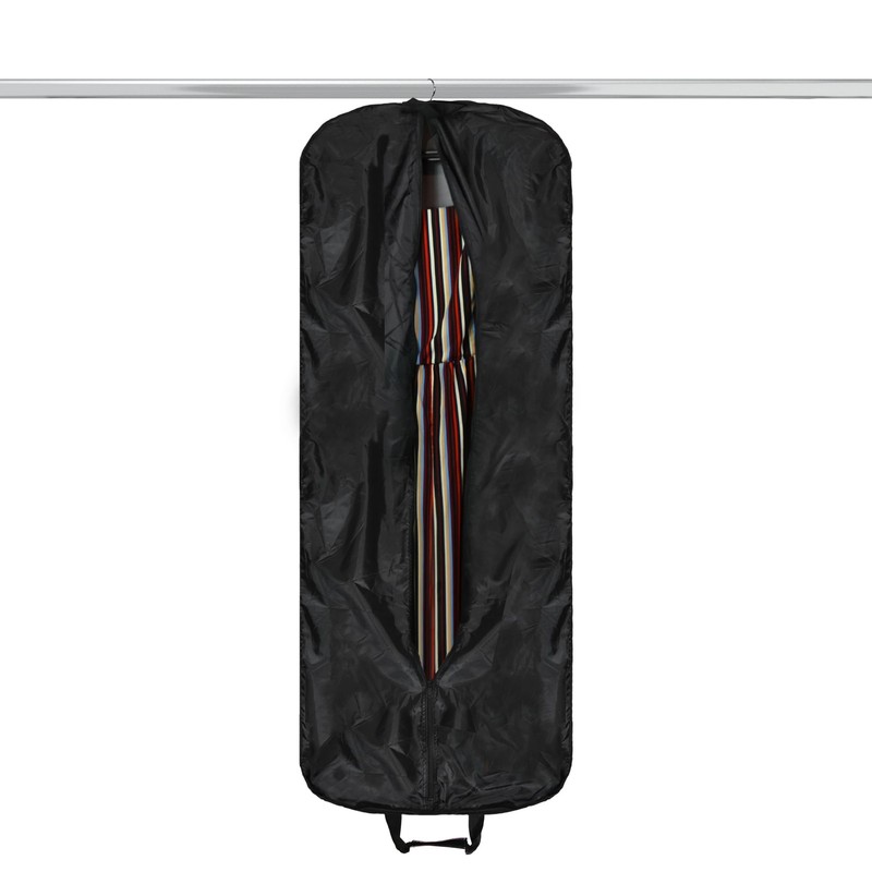 60" Foldable Garment Bag Suits Cover Dresses w Front Pocket Black gallery