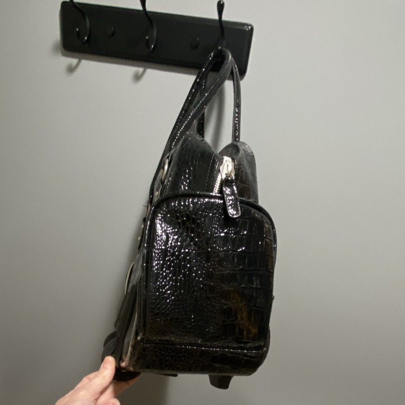 Black Patterned Wheeled computer or carry-On Bag with Telescopic Handle gallery