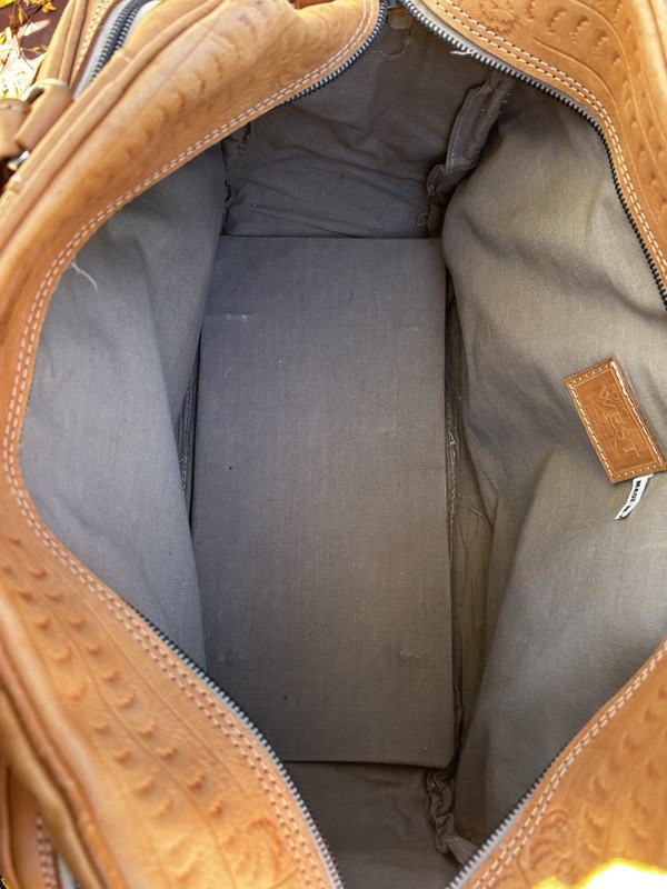 Force Ten West Authentic Handmade Leather Duffle Bag Vtg British Tan gallery