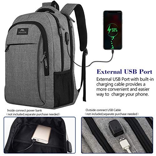 Laptop Backpack, TSA Large Backpack for Travel and Business 17 Inch Light Gray gallery