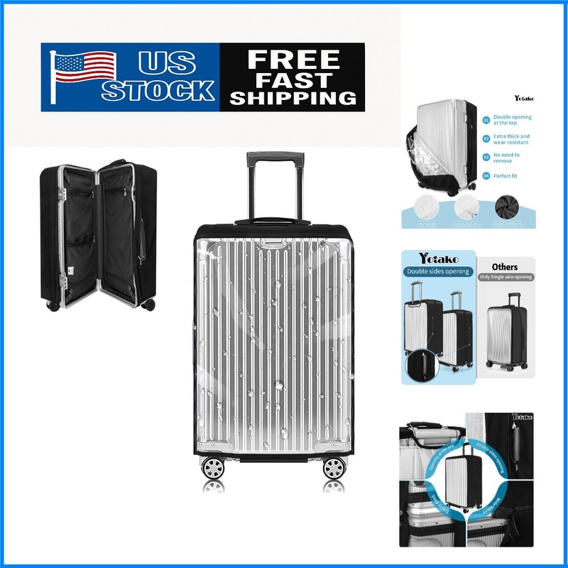 28” Clear Luggage Protector – Zippered, No Disassembly Required for Travelers
