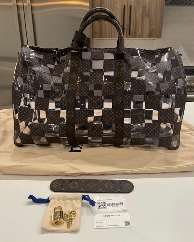 Louis Vuitton PVC Monogram Chess Keepall Bandouliere 50