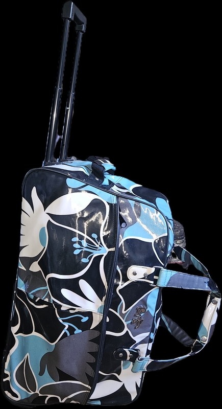 Vintage Roxy Travel Luggage Rolling Duffle Bag Wheeled