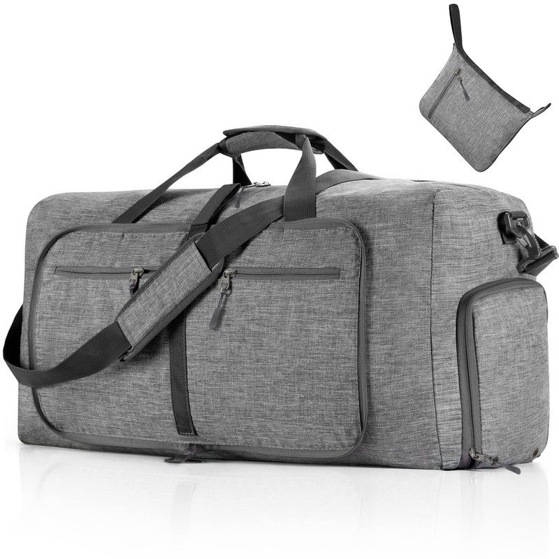 Foldable Travel Duffle Bag with Shoe Compartment Water Resistant Luggage Bag