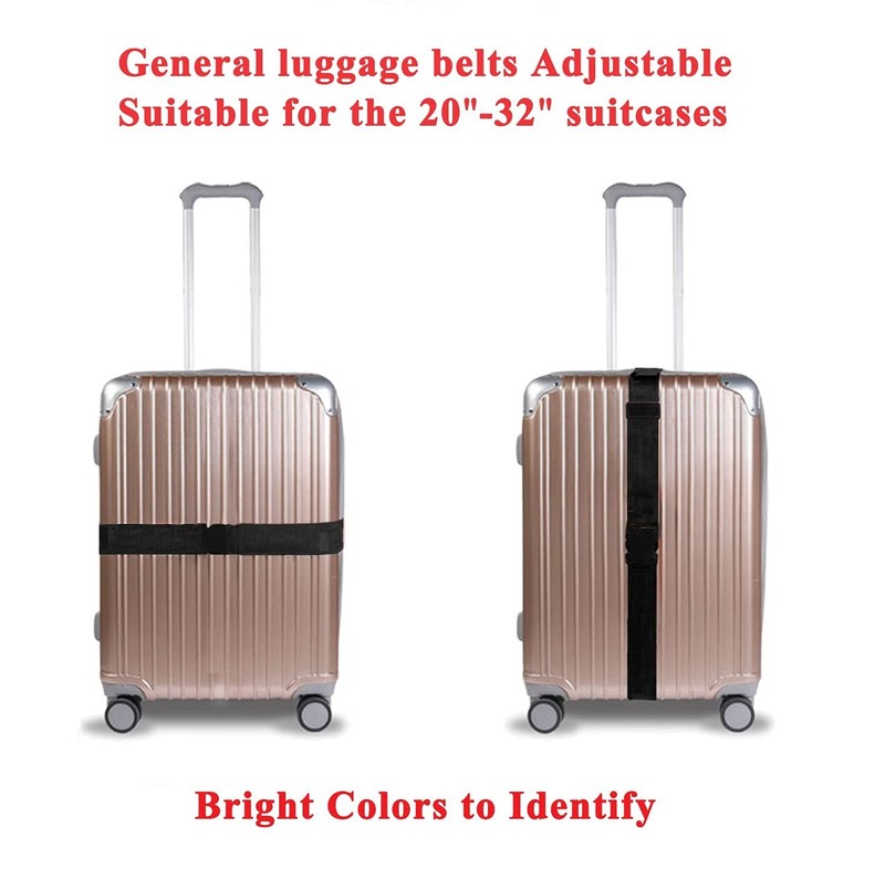 2 Pack Suitcase Belts, Adjustable Luggage Straps, Bright Colors Travel Packin... gallery