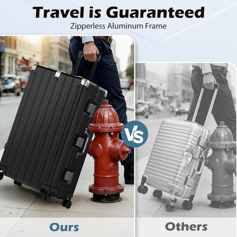 Luggage Sets 2 Pieces Aluminum Frame Suitcase with Spinner Wheels 20 28 Inch Har gallery