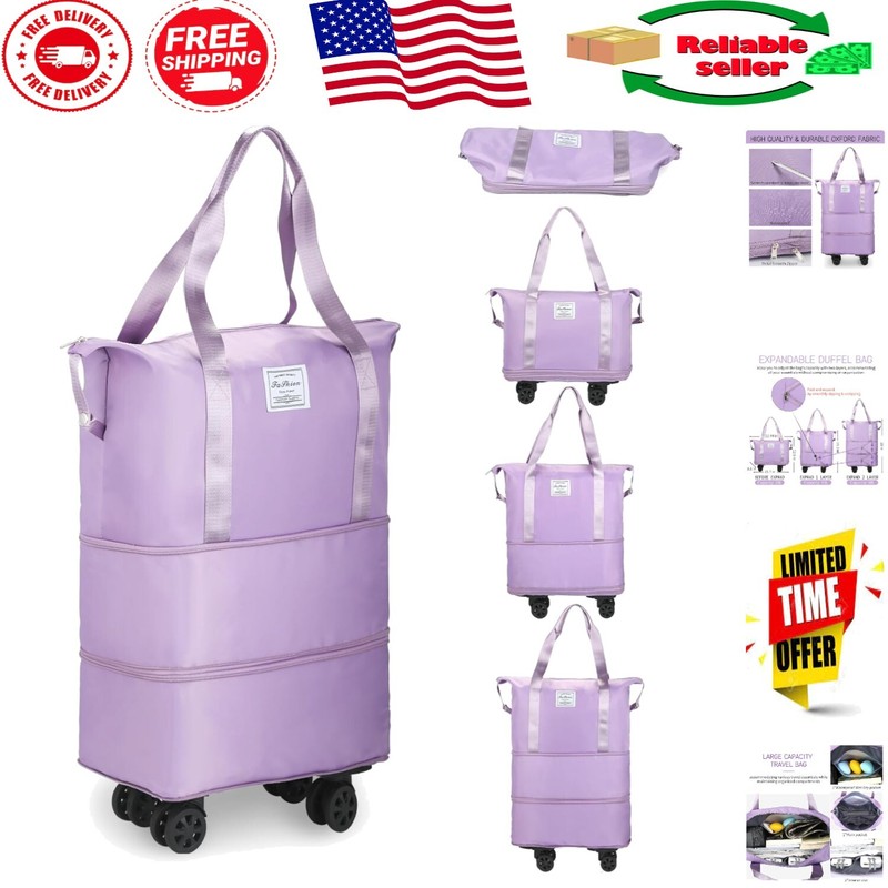Durable Expandable Carry-On Duffle with 360 Wheels – Perfect for Weekend Trips