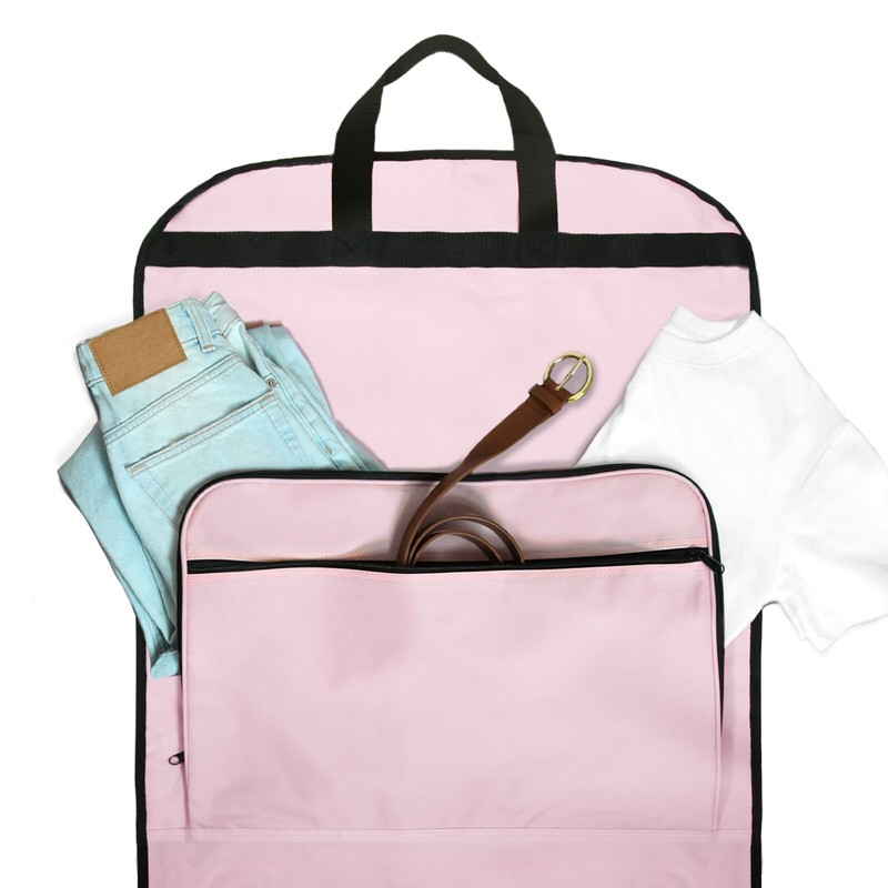 DALIX 60" Professional Garment Bag Cover Suits Pants Gowns Dresses Fold Pink gallery