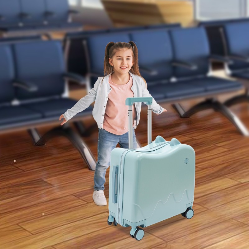 18″ Kids Ride-On Suitcase, Children’s Luggage Case, Rolling Luggage With Lock