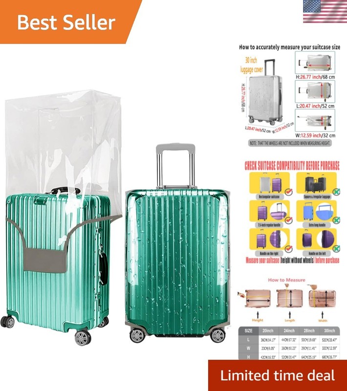Clear 30-Inch PVC Suitcase Cover – Waterproof and Scratch Resistant Protection