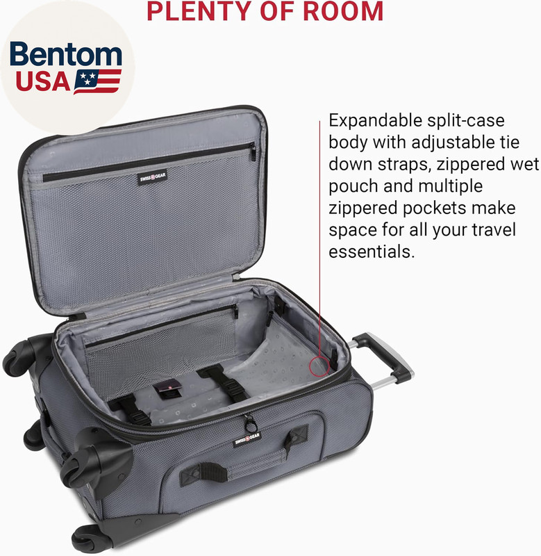 Sion Softside Expandable Spinner Luggage Durable Lightweight Travel Suitcase, Da gallery