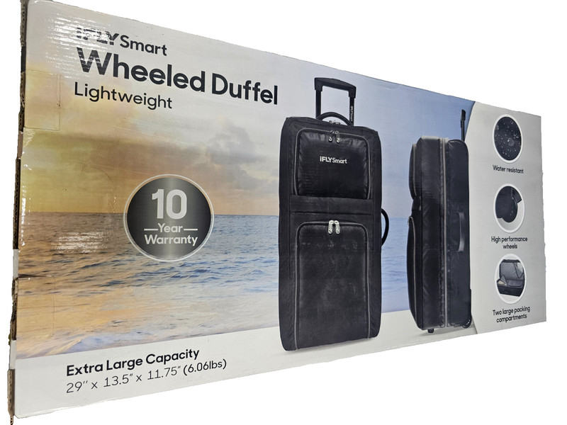 iFLY Smart 29″ Extra Large Capacity Lightweight Wheeled Duffel BLACK
