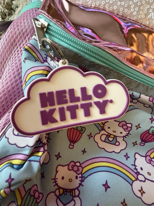 Sanrio Hello Kitty 16" Backpack Multicolor Sequin Rainbow Clouds Girls School gallery