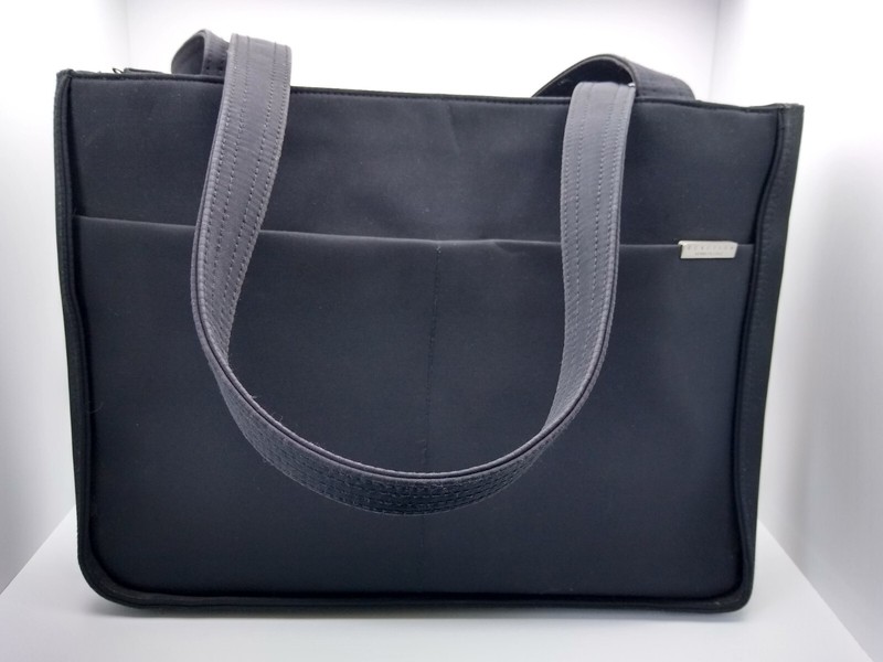 Large Microfiber Kenneth Cole Reaction Black Tote Business Bag Purse 15x12x4