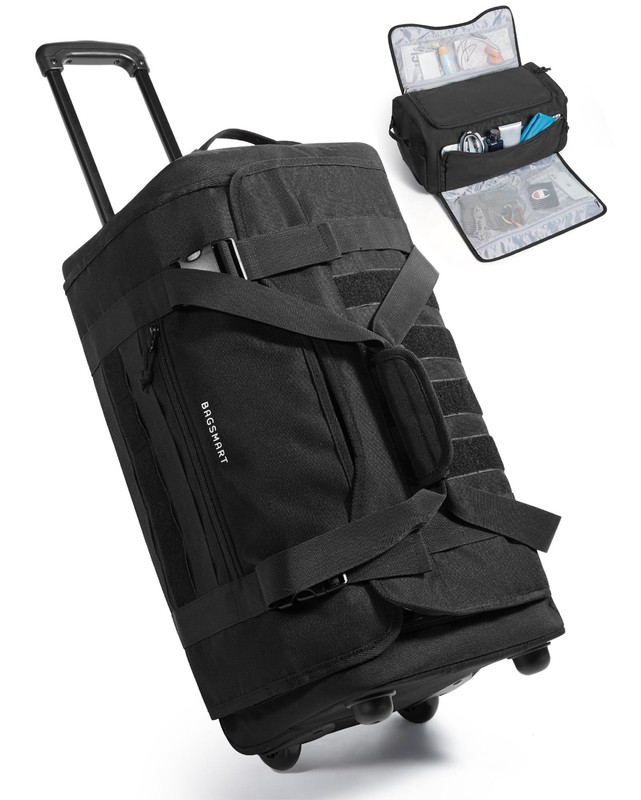 BAGSMART Rolling Duffle Bag with Wheels, Tactical Carry on Luggage, Travel Ba…