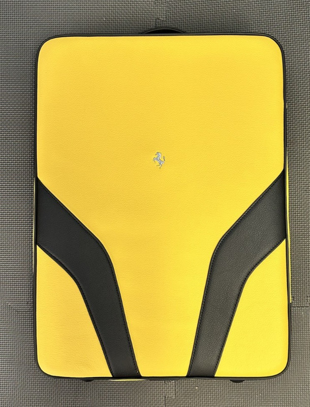 Ferrari rolling suitcase yellow/black leather