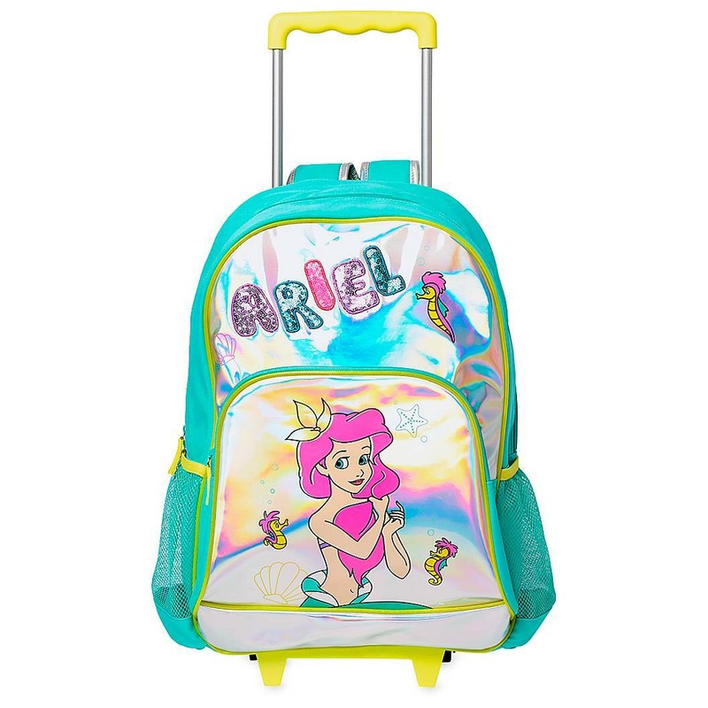 NWT Disney Store Ariel Rolling Backpack Luggage/Carry-On Suitcase school
