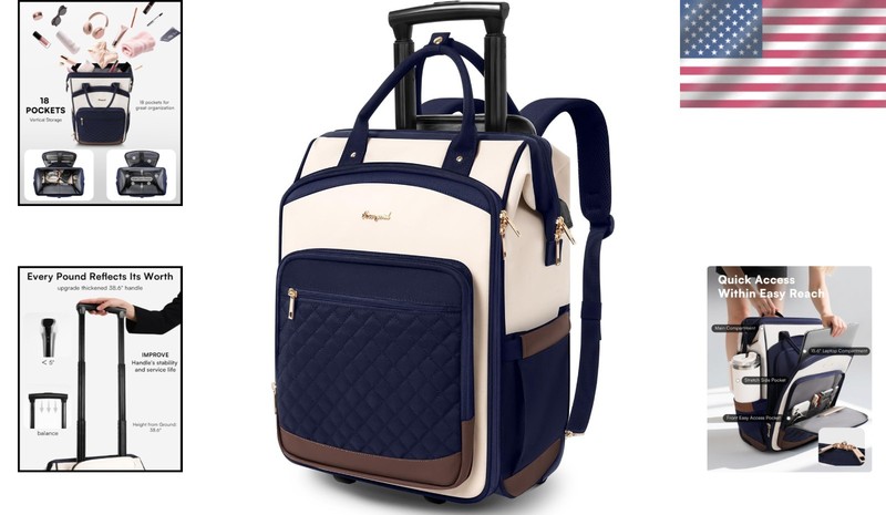 Versatile 2-in-1 Rolling Backpack with Wheels - Functional Storage for Travel gallery