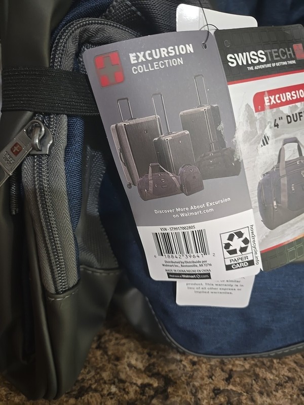 SWISSTECH Excursion 24" Duffel Bag Blue Adventure Water Resistant Bottom - New gallery