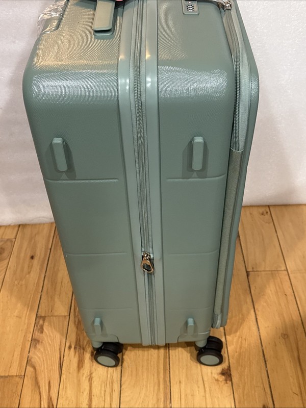 Hanke Lightweight Front Opening Checked-Medium 24” Luggage Forest Green New gallery