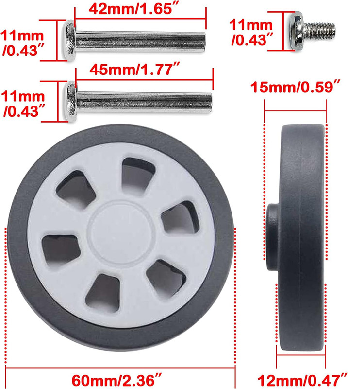 Suitcase Wheels Replacement 360 Spinner 60Mm X 12Mm Kits Luggage Travel Wheel Do gallery