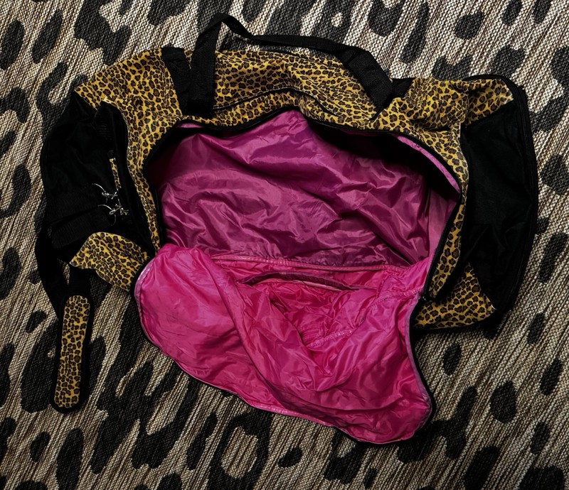 Leopard Print Canvas Duffle Bag Large with Clothing & Shoe Compartments & wheels gallery