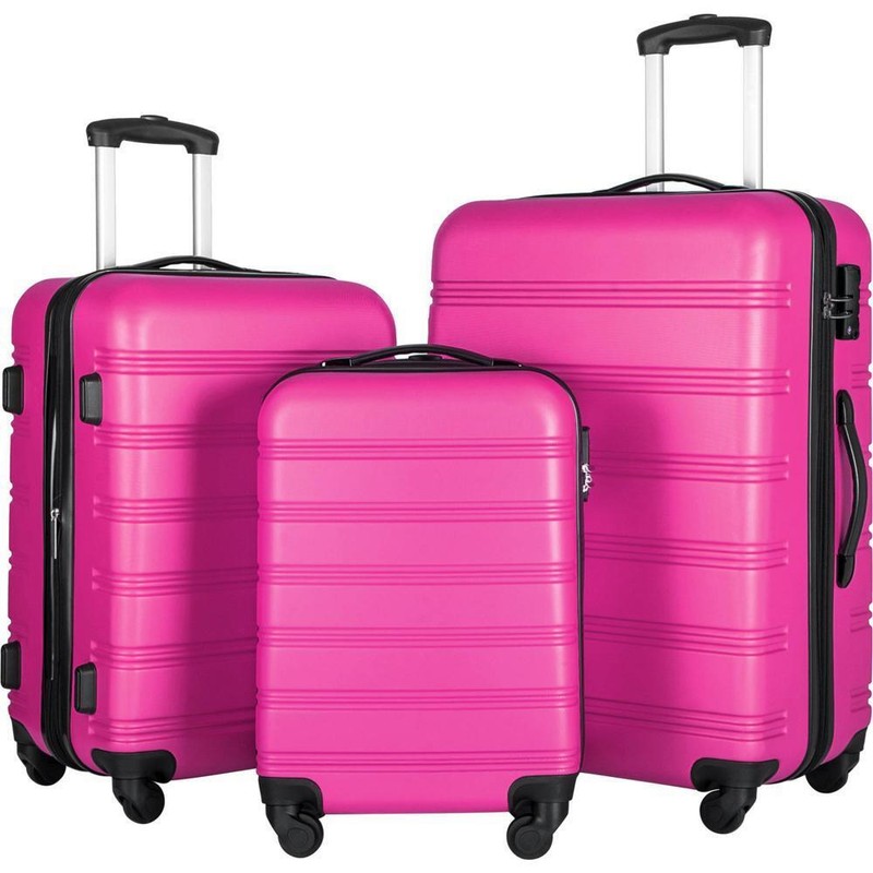New Practical Modern 3 Piece Luggage Set Hardside Spinner Suitcase with TSA Lock