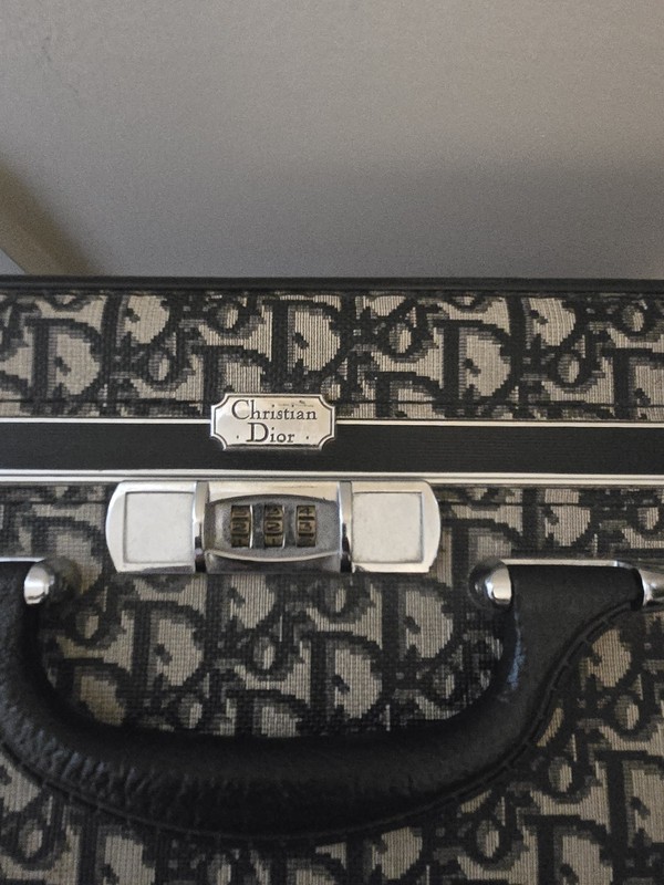 Christian Dior Monogram Hard-Sided Leather Suitcase 20in Black/Gray gallery
