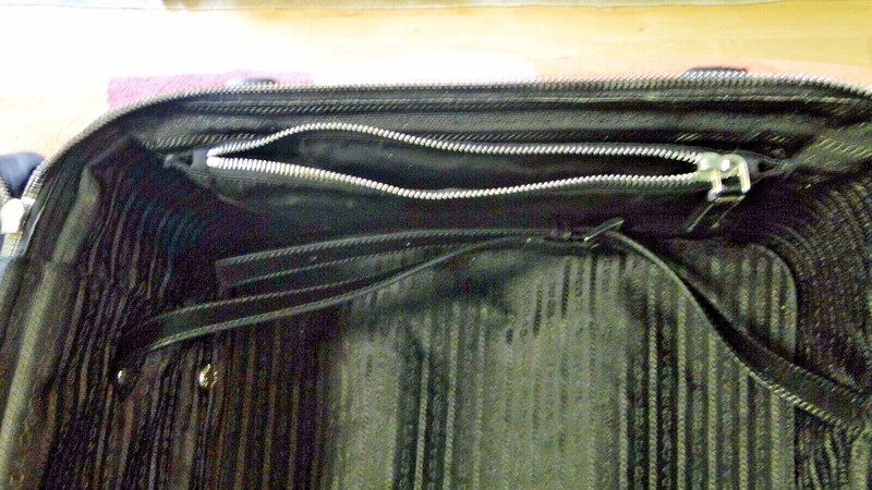 Authentic PRADA: Black, Saffiano Leather/Nylon Travel Bag/rolling Luggage gallery