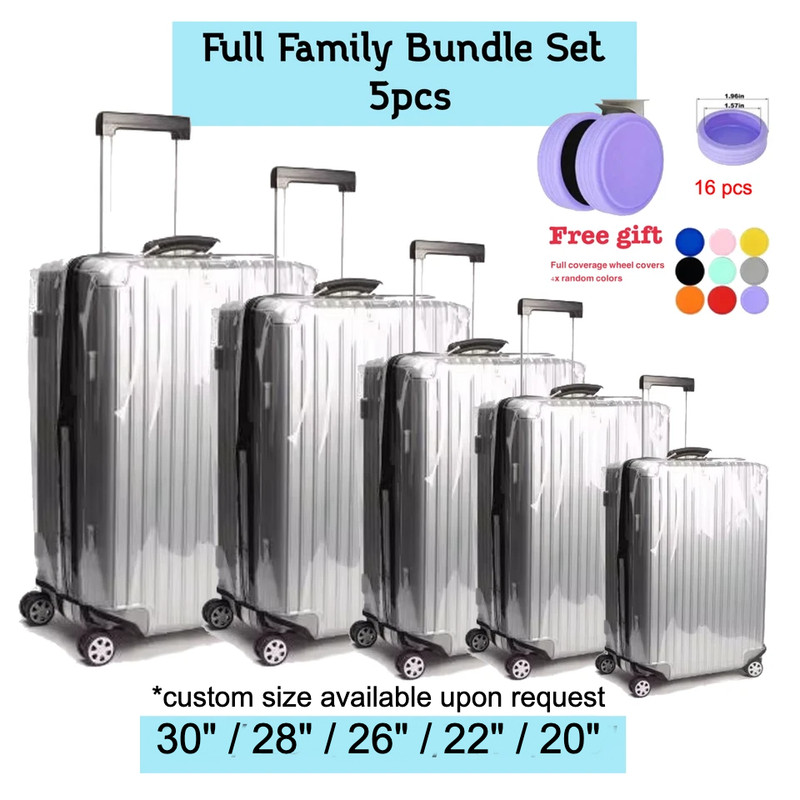 Travel Luggage Cover Bundle Set 5 3 2 Pieces Clear Suitcase Covers Protector