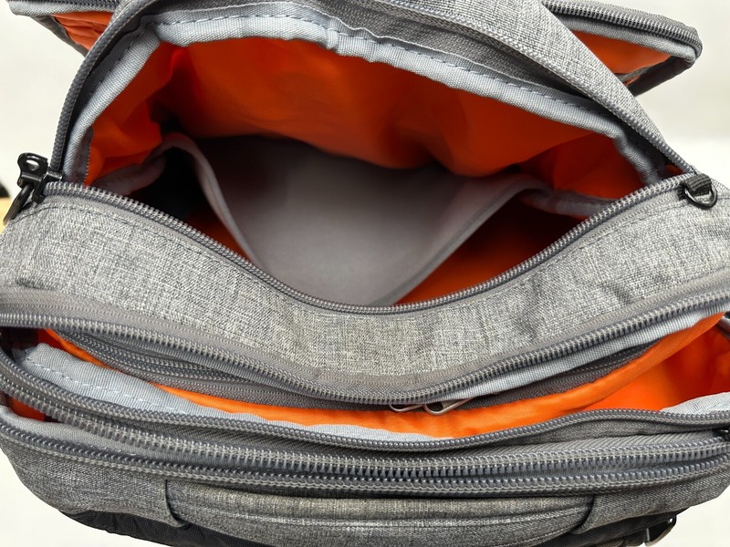 AmazonBasics Slim Carry-On Travel Backpack Weekender Grey Orange *Discontinued* gallery