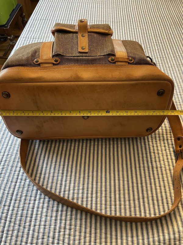King Ranch Canvas/Tweed Leather Trimmed Duffel Bag Weekend Tote Rugged Carry On gallery
