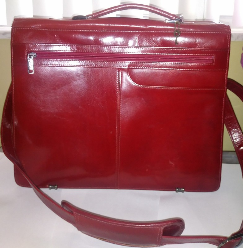 Scully Italian Leather Flapover Computer Briefcase 737A Mahogany * Beautiful* gallery