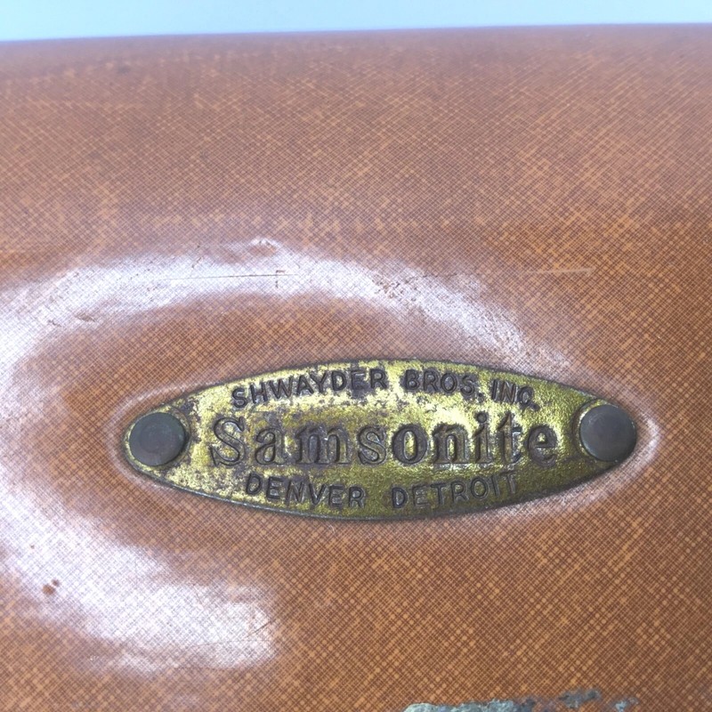 Shwayder Bros. Samsonite O' Nite Regular Suitcase Saddle Tan Detroit Tag 21.50” gallery