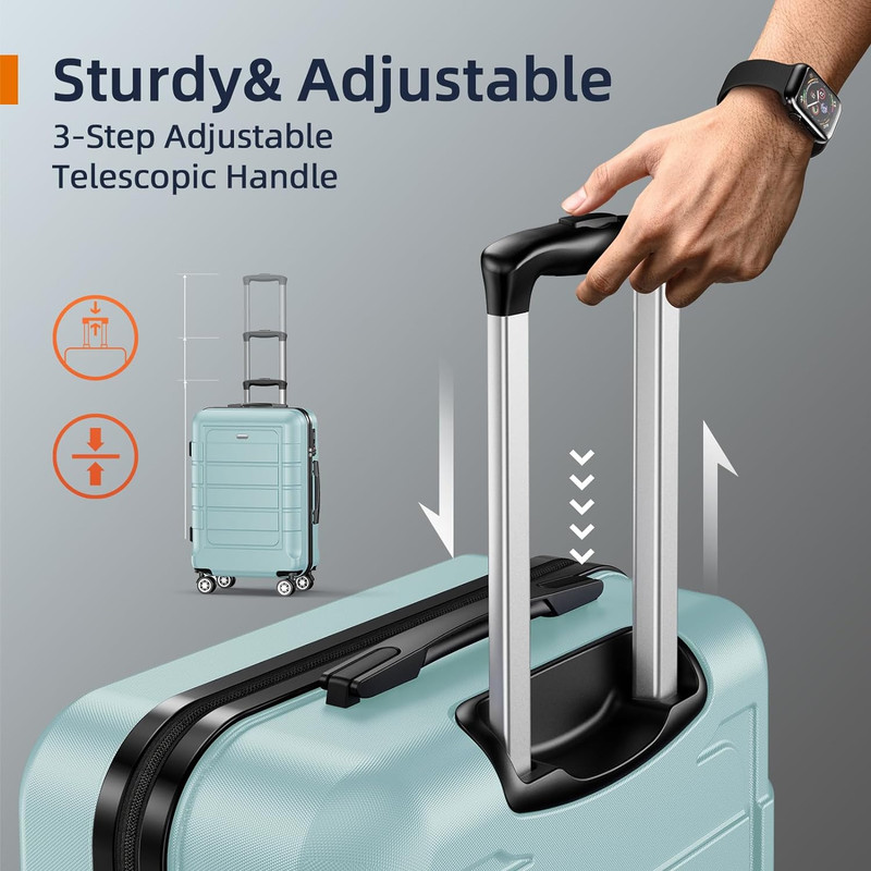 3pcs Expandable&Durable Luggage Sets- PC+ABS Construction,Double Wheels,TSA Lock gallery