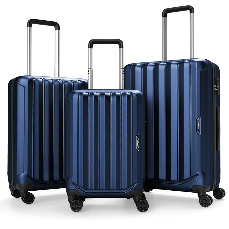 3PCS Hardside Luggage Set (20/24/28 Inch) w/ 8-Spinner Wheels, 3-Digital Lock