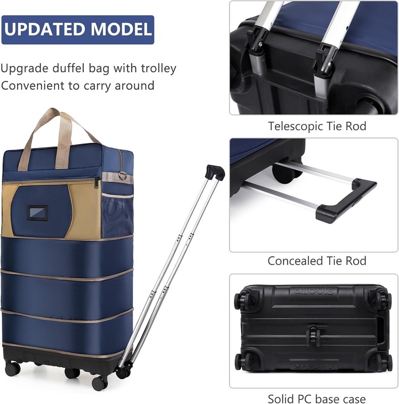 Expandable Foldable Suitcase Luggage Handle Travel Large Capacity Luggages wheel gallery