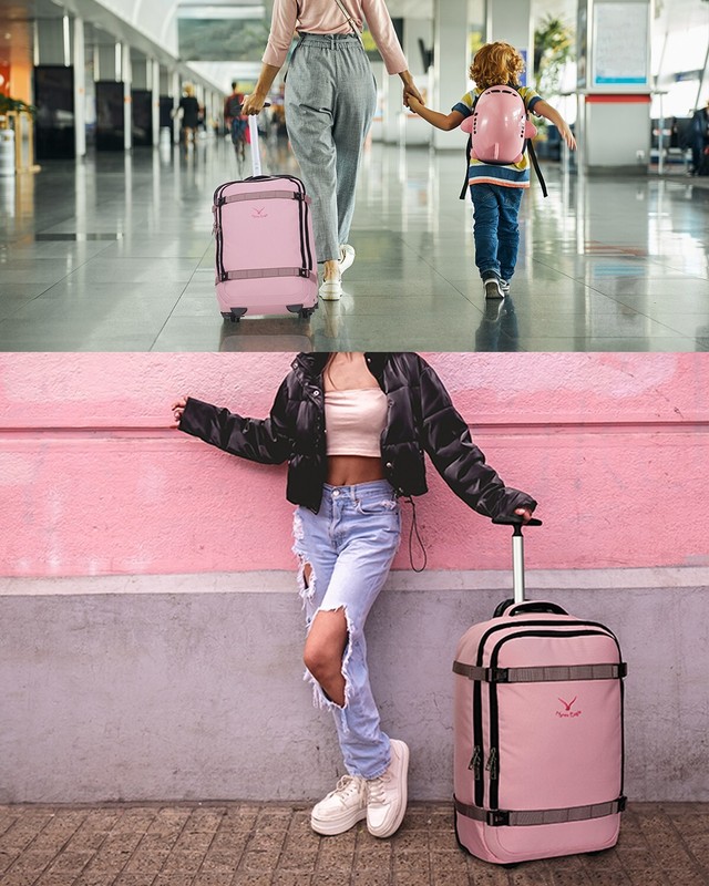 Hynes Eagle 42L Rolling Backpack Flight Approved Carry on Luggage TSA Suitcase gallery