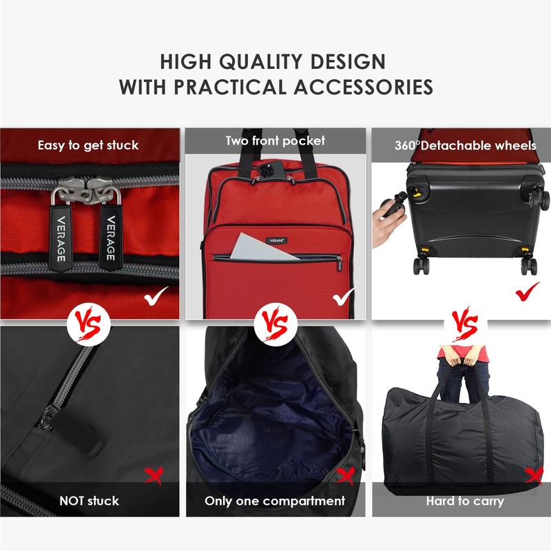 Expandable Foldable Luggage Bag Collapsible Suitcases Rolling Travel Duffel B... gallery