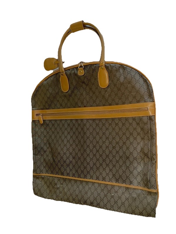 Vintage Authentic Gucci GG Monogram Folding Garment Bag Luggage Suitcase Beige gallery