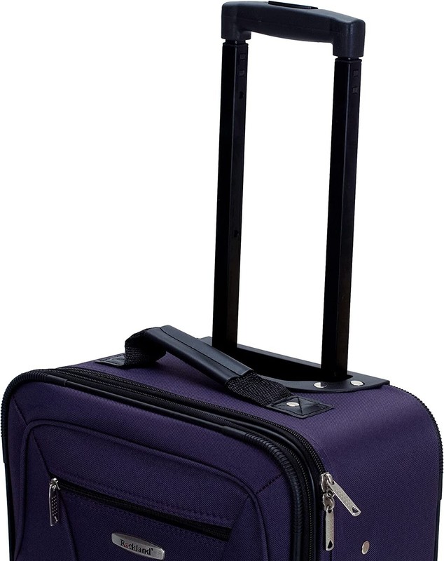 Rockland 2 Piece Expandable Softside Luggage Set Carry On Tote Bag Purple gallery