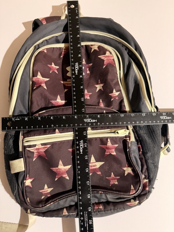 Under Armour Star Pattern Backpack 18" Dark Red Gray Beige Adjustable Straps gallery