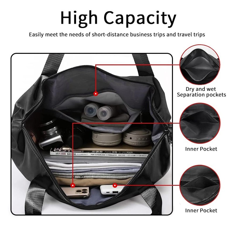 Large Capacity Foldable Travel Bag Expandable Portable Carry on Bag Dry&Wet S... gallery
