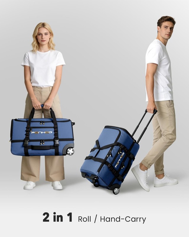 Ponhog 25 Inch Duffle Bag with Wheels for Men - Water Resistant Wheeled Duffl... gallery
