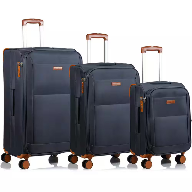 Classic 28 In.,24 In., 20 In. Grey Softside Luggage Set with Spinner Wheels (3-P