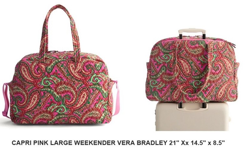Vera Bradley Capri Pink Large Weekender Travel Bag Carry-on NWT gallery