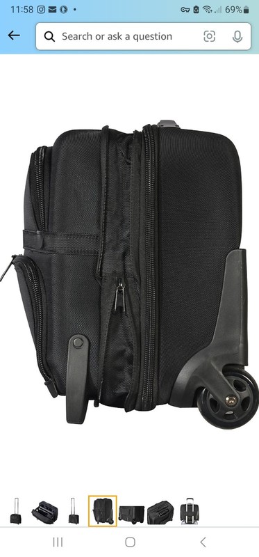 Olympia USA Elite 17" Deluxe Rolling Overnighter Business Case, Black (Used) gallery