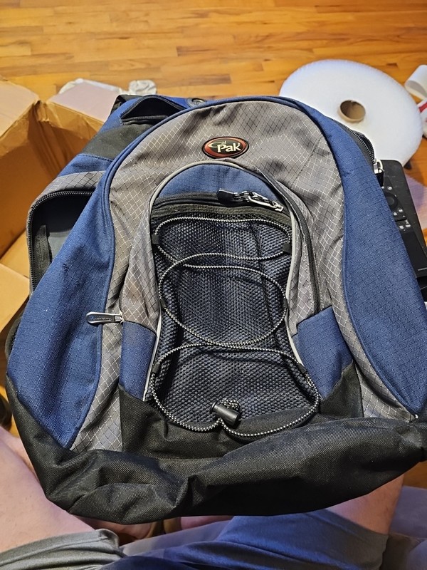Cal Pak Ok 2 Play Rugged Backpack Diaper Multi Compartment Black Blue 15x11x5