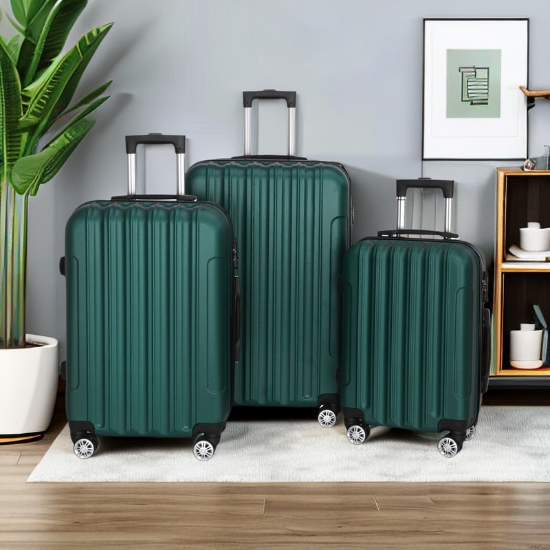 3-Piece​ Spinner Hardshell Luggage Set - Forest Green & Multi-Size 20/24/28-Inch